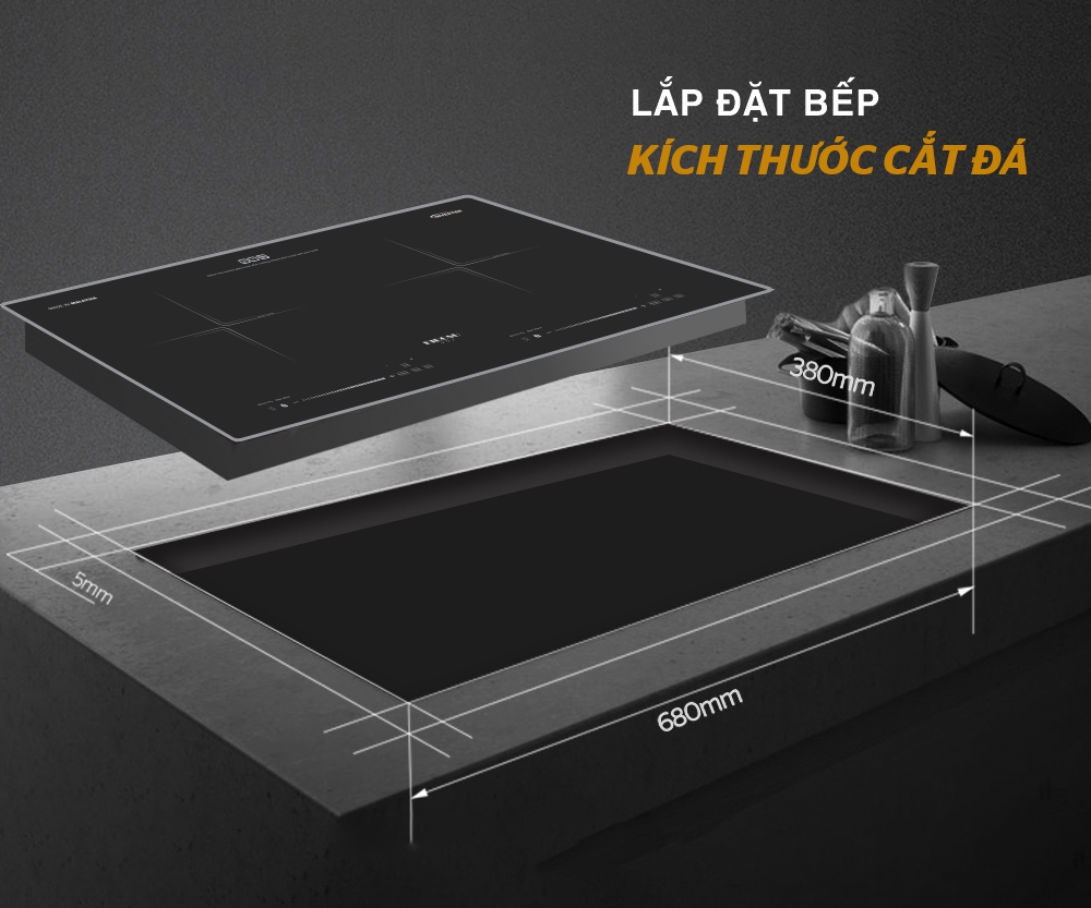 Cấu tạo và lắp đặt bếp từ đôi