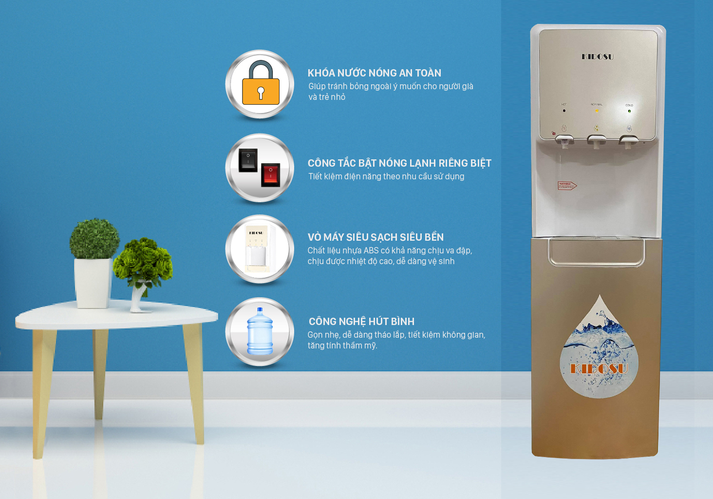 Cây nước nóng lạnh Kidosu