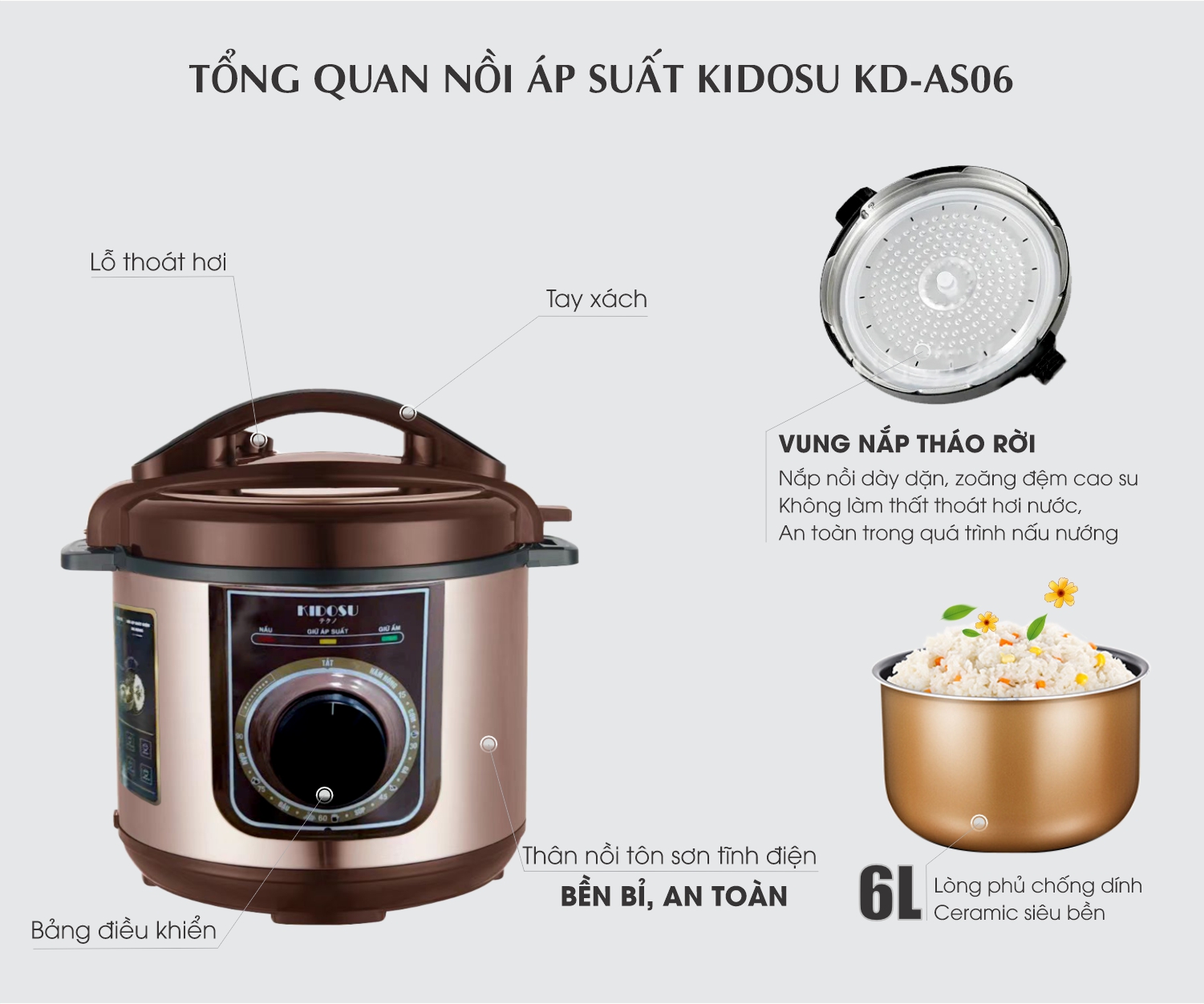 Nồi áp suất 6 lít Kidosu