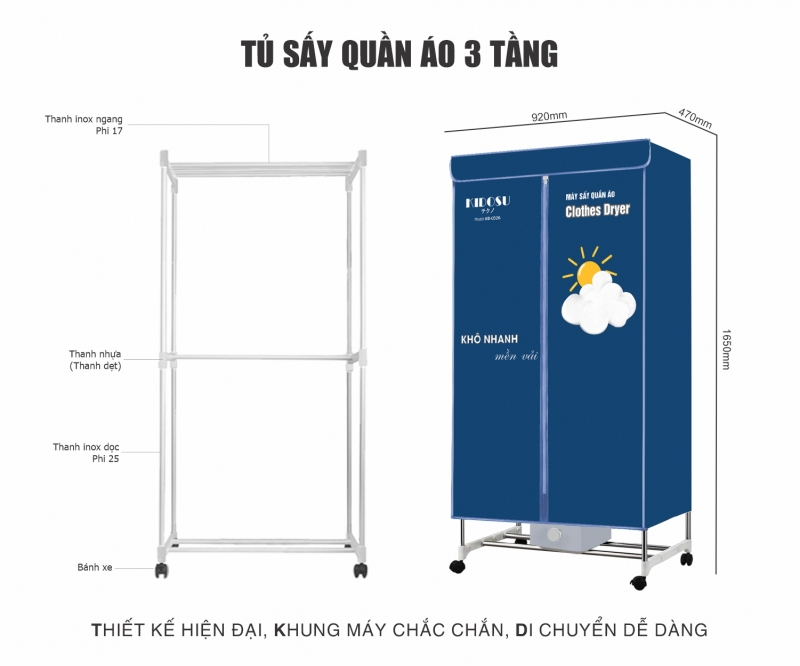 Máy Sấy Quần Áo Kidosu KD-CD26