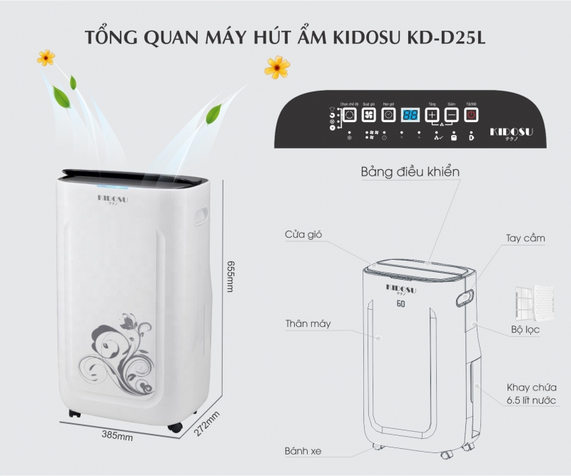 Máy Hút Ẩm Kidosu 25 Lít KD-D25L