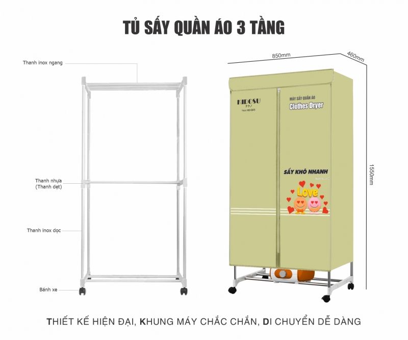 Máy Sấy Quần Áo Kidosu KD-CD25