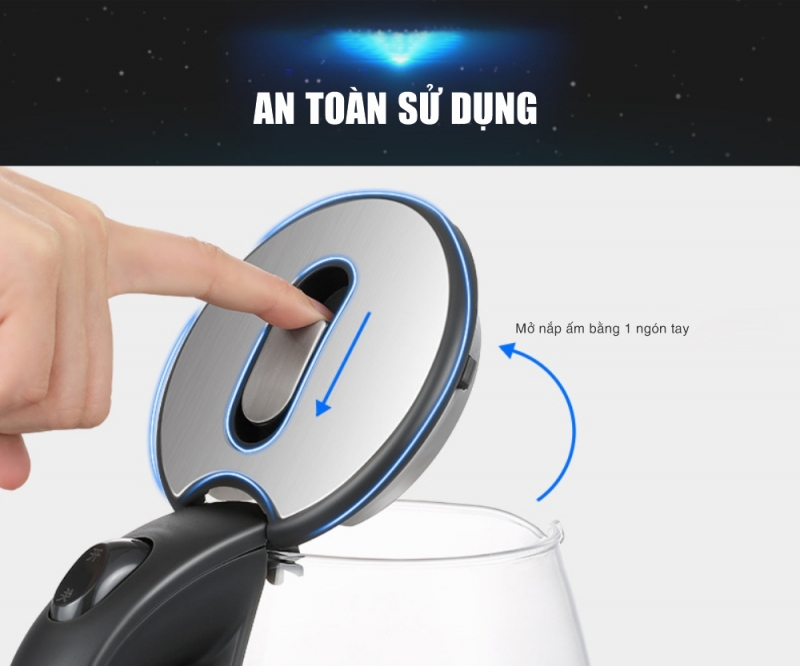 Ấm Siêu Tốc Kidosu Thủy Tinh KD-GK25