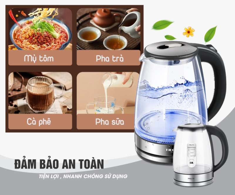 Ấm Siêu Tốc Kidosu Thủy Tinh KD-GK25