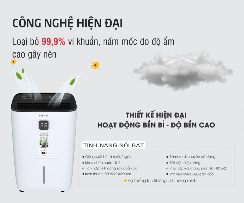 Máy Hút Ẩm 60 Lít Kidosu KD-D60L